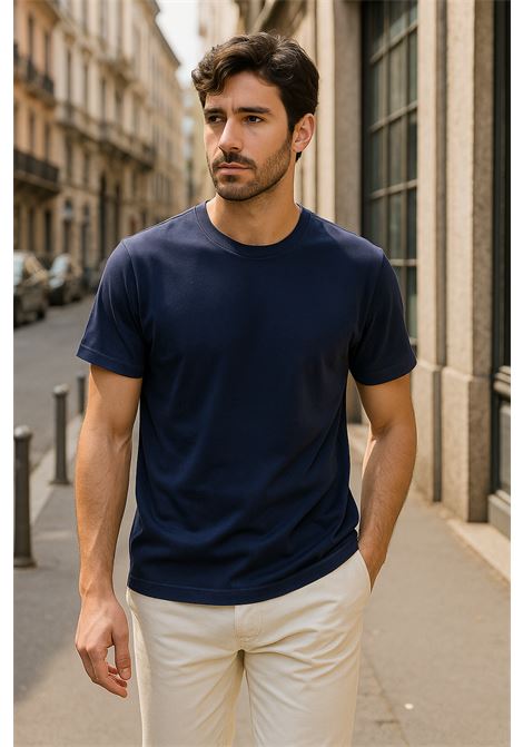 T-shirt Blu Navy Uomo Paolo Pecora Milano in Jersey di Cotone  Made in Italy PAOLO PECORA | T-shirt | F022 41386685